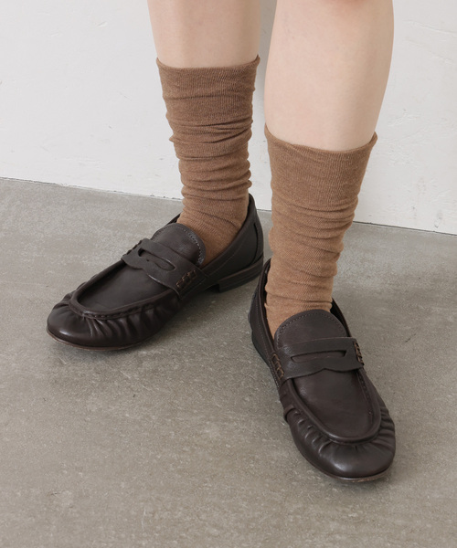 JOURNAL STANDARD LUXE（ジャーナルスタンダード　ラックス）の「シャコウ SOCKS（ソックス/靴下・レディース・ブラック/チャコールグレー/キャメル/ホワイト/ライトグレー・FREE）」の5枚目の写真