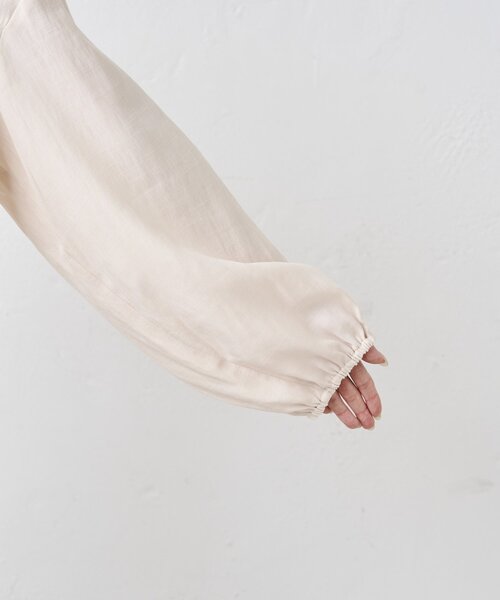 Jena espace merveilleux（ジェナ　エスパスメルヴェイユ）の「裾リボンドロストシャツ（シャツ/ブラウス・レディース・ブラック/アイボリー/グリーン・FREE）」の15枚目の写真