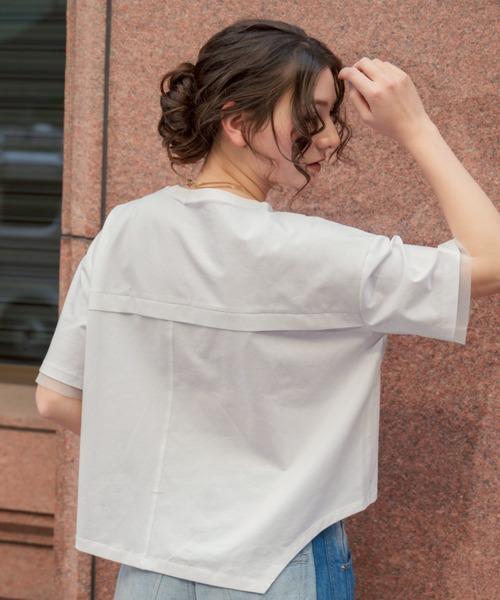AULA AILA(アウラアイラ)の「AULA AILA/アウラアイラ/別注メッシュコンビネーションTシャツ(Tシャツ/カットソー・レディース・グレー/ホワイト・0)」の18枚目の写真
