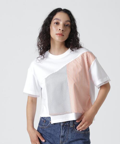 AULA AILA(アウラアイラ)の「AULA AILA/アウラアイラ/別注メッシュコンビネーションTシャツ(Tシャツ/カットソー・レディース・グレー/ホワイト・0)」の16枚目の写真