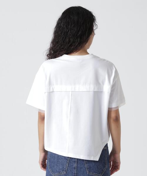 AULA AILA(アウラアイラ)の「AULA AILA/アウラアイラ/別注メッシュコンビネーションTシャツ(Tシャツ/カットソー・レディース・グレー/ホワイト・0)」の4枚目の写真