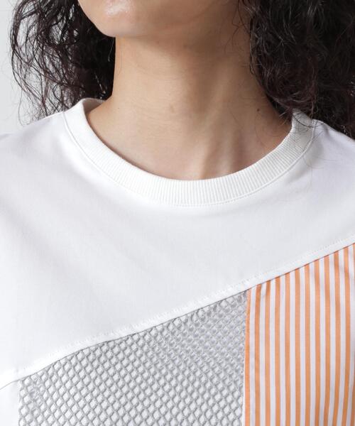 AULA AILA(アウラアイラ)の「AULA AILA/アウラアイラ/別注メッシュコンビネーションTシャツ(Tシャツ/カットソー・レディース・グレー/ホワイト・0)」の5枚目の写真