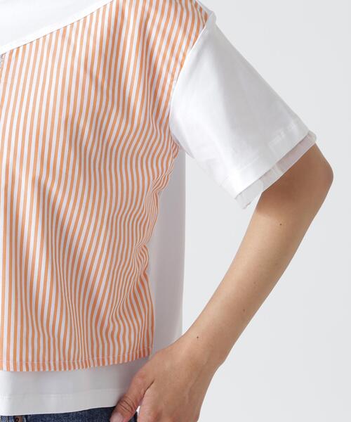 AULA AILA(アウラアイラ)の「AULA AILA/アウラアイラ/別注メッシュコンビネーションTシャツ(Tシャツ/カットソー・レディース・グレー/ホワイト・0)」の6枚目の写真