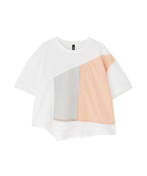 AULA AILA(アウラアイラ)の「AULA AILA/アウラアイラ/別注メッシュコンビネーションTシャツ(Tシャツ/カットソー・レディース・グレー/ホワイト・0)」の9枚目の写真