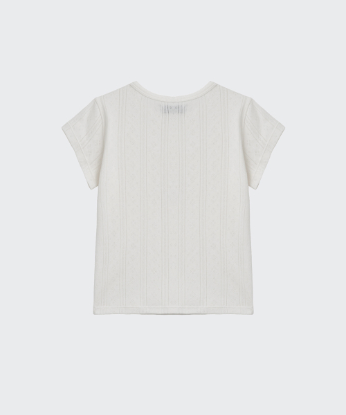 MUSINSA STANDARD KIDS（ムシンサスタンダードキッズ）の「ポインテルクルーネックTシャツ[クリーム]（Tシャツ/カットソー・レディース・その他・110/120/130/140/150/160）」の3枚目の写真