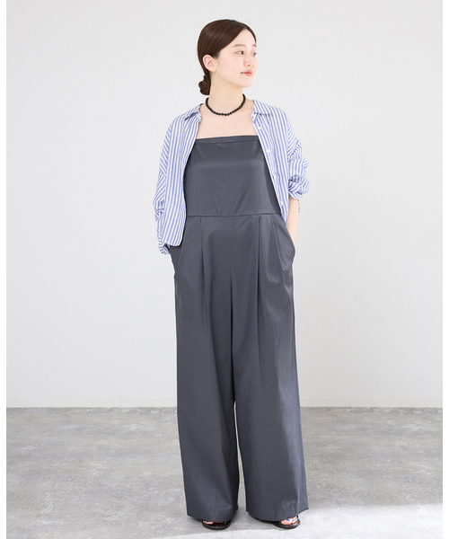 IENA（イエナ）の「ウォッシャブル スクエアネックサロペット（サロペット/オーバーオール・レディース・ブラック/チャコールグレー・36/38）」の10枚目の写真