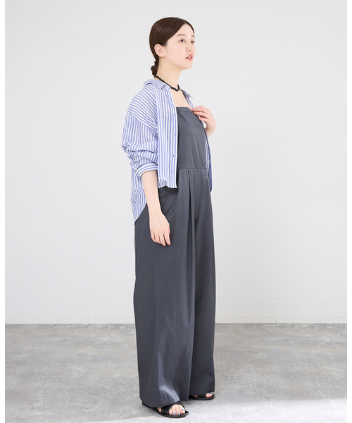 IENA（イエナ）の「ウォッシャブル スクエアネックサロペット（サロペット/オーバーオール・レディース・ブラック/チャコールグレー・36/38）」の12枚目の写真