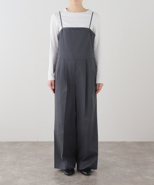 IENA（イエナ）の「ウォッシャブル スクエアネックサロペット（サロペット/オーバーオール・レディース・ブラック/チャコールグレー・36/38）」の4枚目の写真