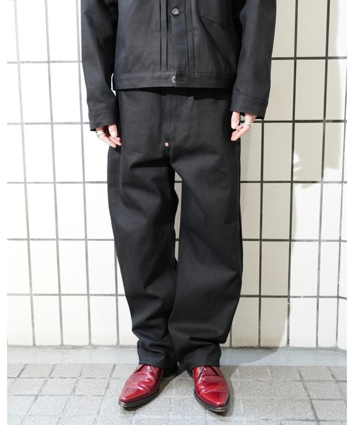 PENNEYS(ぺニーズ)の「PENNY’S FOREMOST ぺニーズフォアモスト / WWⅡ5POCKET WIDE PANT(デニムパンツ・メンズ・ブラック・30 inch/32inch/34inch)」の6枚目の写真