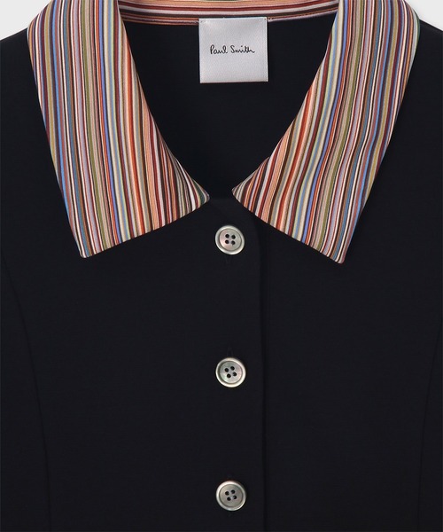 Paul Smith（ポールスミス）の「ウィメンズ "Signature Stripe" ハーフスリーブ ワンピース / 165121 J280（ワンピース・レディース・ブラック・MEDIUM）」の2枚目の写真