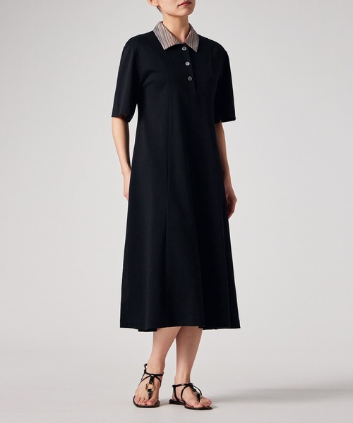 Paul Smith（ポールスミス）の「ウィメンズ "Signature Stripe" ハーフスリーブ ワンピース / 165121 J280（ワンピース・レディース・ブラック・MEDIUM）」の4枚目の写真