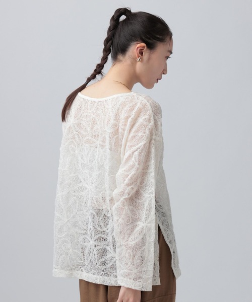 LEPSIM(レプシィム)の「ニュアンス柄長袖プルオーバー 639387(Tシャツ/カットソー・レディース・オフホワイト/ブラック/ブルー系その他・FREE)」の6枚目の写真
