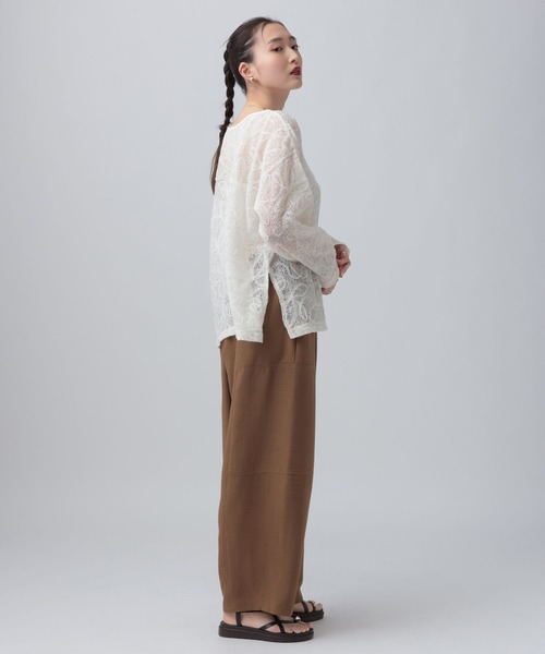 LEPSIM(レプシィム)の「ニュアンス柄長袖プルオーバー 639387(Tシャツ/カットソー・レディース・オフホワイト/ブラック/ブルー系その他・FREE)」の8枚目の写真