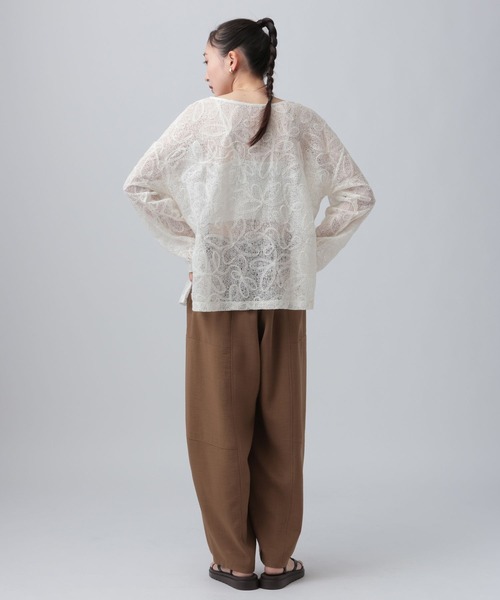 LEPSIM(レプシィム)の「ニュアンス柄長袖プルオーバー 639387(Tシャツ/カットソー・レディース・オフホワイト/ブラック/ブルー系その他・FREE)」の9枚目の写真