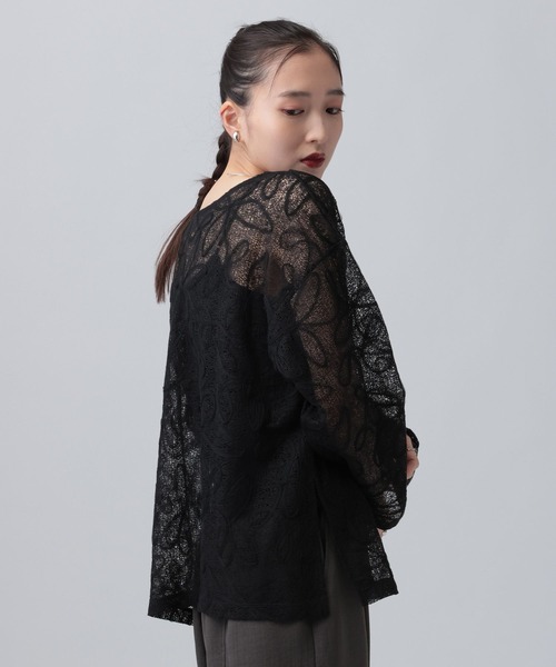 LEPSIM(レプシィム)の「ニュアンス柄長袖プルオーバー 639387(Tシャツ/カットソー・レディース・オフホワイト/ブラック/ブルー系その他・FREE)」の11枚目の写真