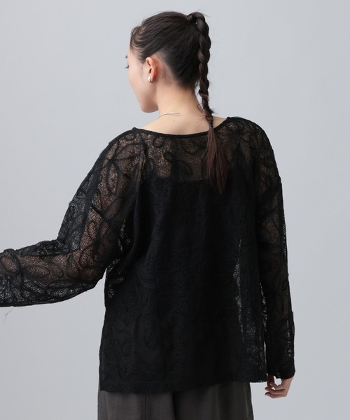 LEPSIM(レプシィム)の「ニュアンス柄長袖プルオーバー 639387(Tシャツ/カットソー・レディース・オフホワイト/ブラック/ブルー系その他・FREE)」の12枚目の写真
