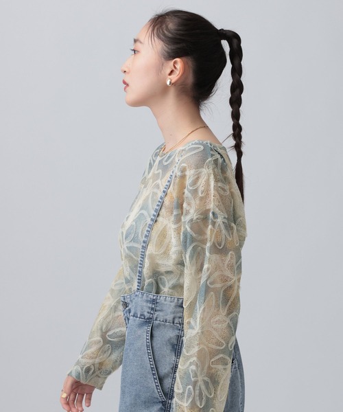 LEPSIM(レプシィム)の「ニュアンス柄長袖プルオーバー 639387(Tシャツ/カットソー・レディース・オフホワイト/ブラック/ブルー系その他・FREE)」の17枚目の写真
