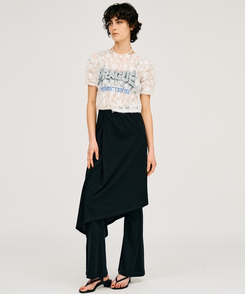 PRANK PROJECT(プランクプロジェクト)の「【2026Summer Pre-Order】PRAGUE ロゴプリントTシャツ / Lace Pleats Top(Tシャツ/カットソー・レディース・ホワイト/ブラック・FREE)」の18枚目の写真