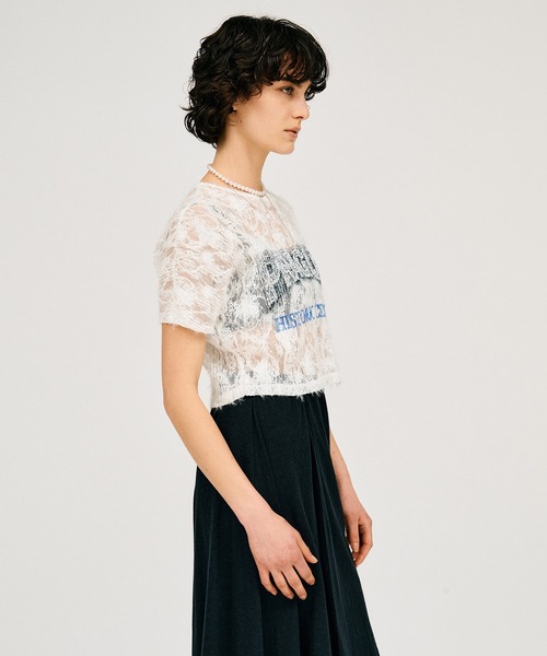 PRANK PROJECT(プランクプロジェクト)の「【2026Summer Pre-Order】PRAGUE ロゴプリントTシャツ / Lace Pleats Top(Tシャツ/カットソー・レディース・ホワイト/ブラック・FREE)」の6枚目の写真