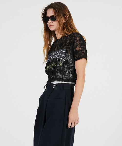PRANK PROJECT(プランクプロジェクト)の「【2026Summer Pre-Order】PRAGUE ロゴプリントTシャツ / Lace Pleats Top(Tシャツ/カットソー・レディース・ホワイト/ブラック・FREE)」の8枚目の写真
