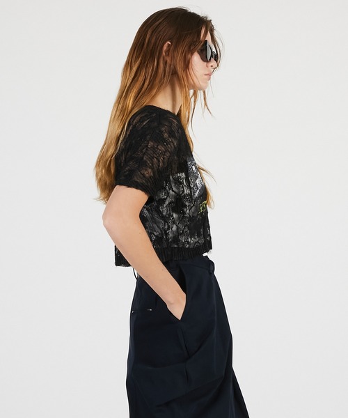 PRANK PROJECT(プランクプロジェクト)の「【2026Summer Pre-Order】PRAGUE ロゴプリントTシャツ / Lace Pleats Top(Tシャツ/カットソー・レディース・ホワイト/ブラック・FREE)」の10枚目の写真