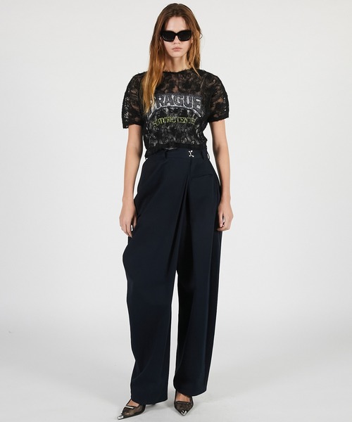 PRANK PROJECT(プランクプロジェクト)の「【2026Summer Pre-Order】PRAGUE ロゴプリントTシャツ / Lace Pleats Top(Tシャツ/カットソー・レディース・ホワイト/ブラック・FREE)」の19枚目の写真