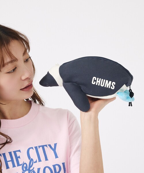 CHUMS(チャムス)の「【CHUMS / チャムス】Lying Booby Pouch / ポーチ / 小物入れ / ペンケース(ポーチ・メンズ・ブルー/レッド・フリー)」の2枚目の写真