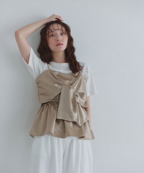 ECLAM（クラム）の「[ECLAM]サテンデザインビスチェ（その他トップス・レディース・グレイッシュベージュ・M/L）」の11枚目の写真