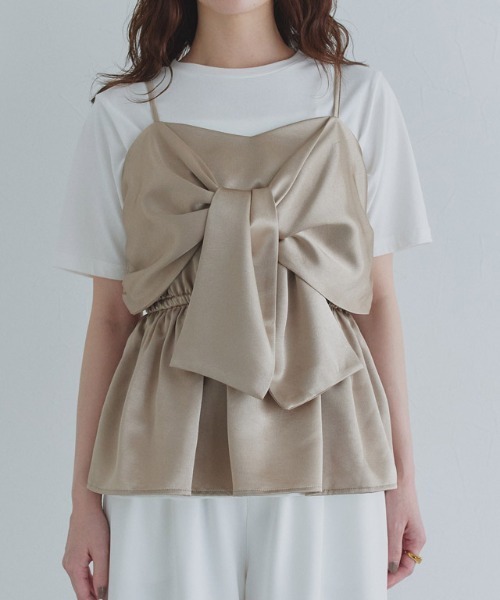 ECLAM（クラム）の「[ECLAM]サテンデザインビスチェ（その他トップス・レディース・グレイッシュベージュ・M/L）」の16枚目の写真