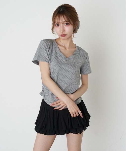 RAY CASSIN(レイカズン)の「シュシュセットVネック星柄Tシャツ(Tシャツ/カットソー・レディース・ホワイト/ネイビー/チャコールグレー・FREE)」の22枚目の写真
