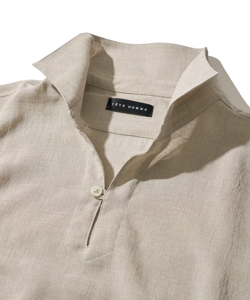 TETE HOMME(テットオム)の「トリアセテートシャツ(シャツ/ブラウス・メンズ・エメラルド/ベージュ/ネイビー/グリーン/ピンク/ホワイト・LARGE/X-LARGE/MEDIUM)」の8枚目の写真