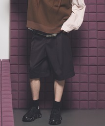 UNISEX》Mesh Flower Embroidery Prime-Wide Shorts/メッシュフラワー