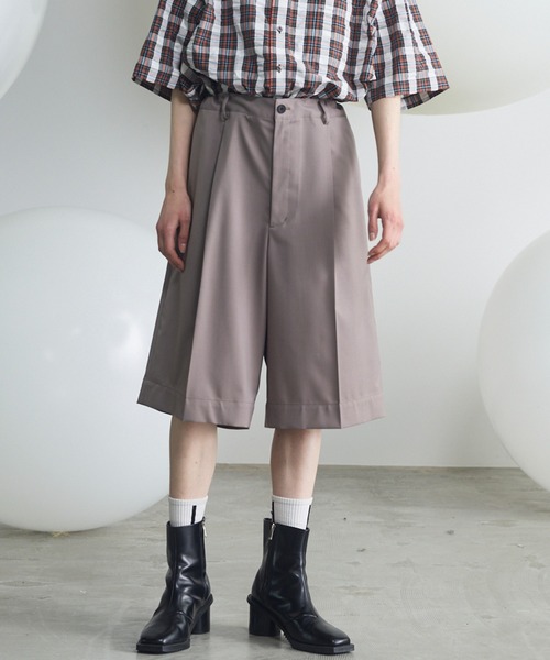 UNISEX》NISHIKAWA KEORI Wool Mix Prime-Wide Shorts/NISHIKAWA KEORI
