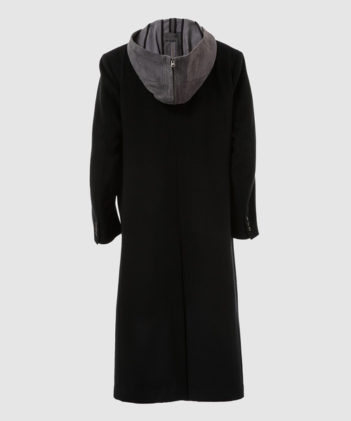 KHOKI(コッキ)の「Suede hooded wool coat(その他アウター・メンズ・グレー/ブラック・3)」の5枚目の写真