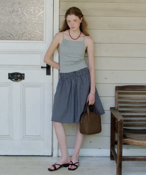 GIUNON（ジウノン）の「【カップ付き】cup in rib lace camisole / カップインリブレースキャミソール（キャミソール・レディース・グレー/ピンク・FREE）」の11枚目の写真