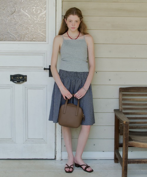 GIUNON（ジウノン）の「【カップ付き】cup in rib lace camisole / カップインリブレースキャミソール（キャミソール・レディース・グレー/ピンク・FREE）」の10枚目の写真