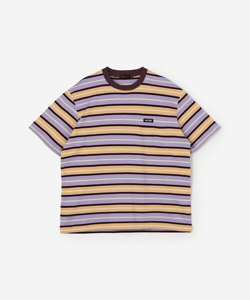SCYE BASICS（サイベーシックス）の「SCYE BASICS | コットン 鹿の子ボーダーTシャツ MEN（Tシャツ/カットソー・メンズ・グリーン系その他/パープル系その他・38/40）」の3枚目の写真