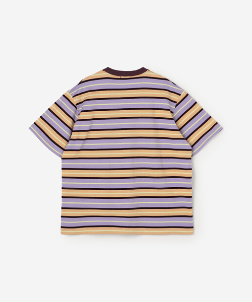 SCYE BASICS（サイベーシックス）の「SCYE BASICS | コットン 鹿の子ボーダーTシャツ MEN（Tシャツ/カットソー・メンズ・グリーン系その他/パープル系その他・38/40）」の4枚目の写真