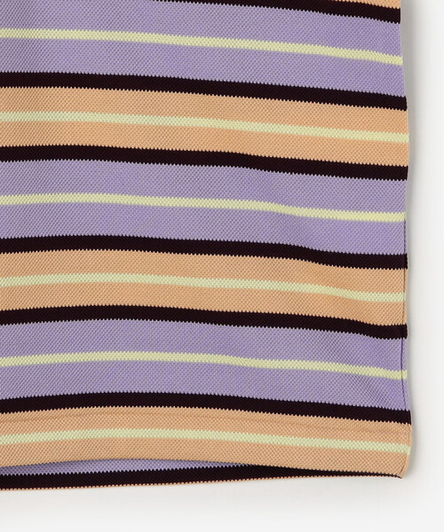 SCYE BASICS（サイベーシックス）の「SCYE BASICS | コットン 鹿の子ボーダーTシャツ MEN（Tシャツ/カットソー・メンズ・グリーン系その他/パープル系その他・38/40）」の7枚目の写真