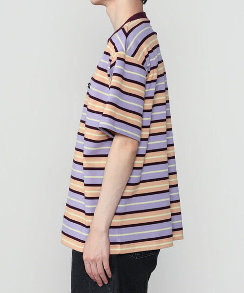 SCYE BASICS（サイベーシックス）の「SCYE BASICS | コットン 鹿の子ボーダーTシャツ MEN（Tシャツ/カットソー・メンズ・グリーン系その他/パープル系その他・38/40）」の10枚目の写真