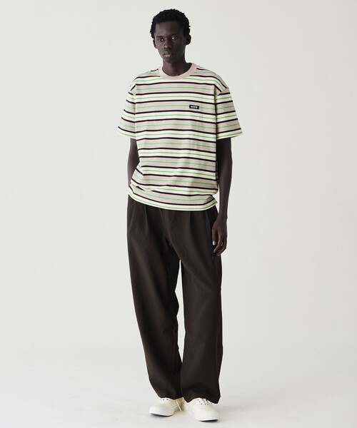 SCYE BASICS（サイベーシックス）の「SCYE BASICS | コットン 鹿の子ボーダーTシャツ MEN（Tシャツ/カットソー・メンズ・グリーン系その他/パープル系その他・38/40）」の14枚目の写真