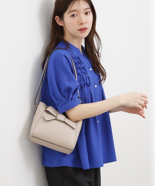 grove（グローブ）の「一枚革風リボンショルダー（ショルダーバッグ・レディース・ブラック/キャメル/ライトグレー・00）」の4枚目の写真