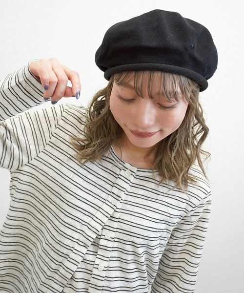 gossara(ゴサラ)の「【シンプルコーデに映える】サマーベレー帽(ハンチング/ベレー帽・レディース・ベージュ/アイボリー/ブラック・FREE)」の12枚目の写真