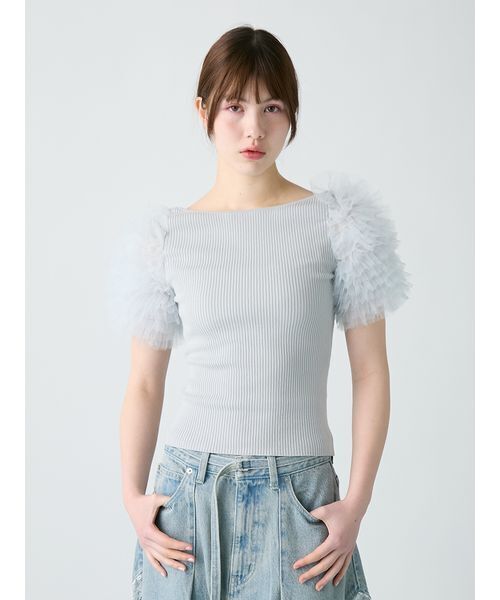 FURFUR（ファーファー）の「チュチュスリーブニットトップス（ニット/セーター・レディース・ピンク/ブラック/ライトブルー/その他・F）」の13枚目の写真