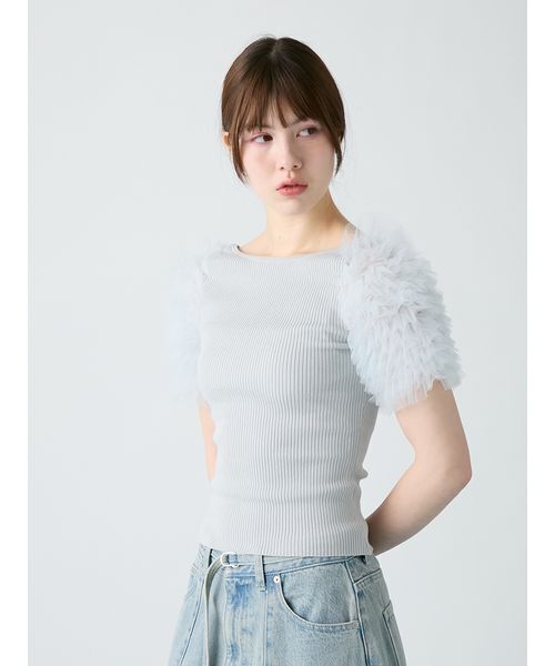 FURFUR（ファーファー）の「チュチュスリーブニットトップス（ニット/セーター・レディース・ピンク/ブラック/ライトブルー/その他・F）」の14枚目の写真