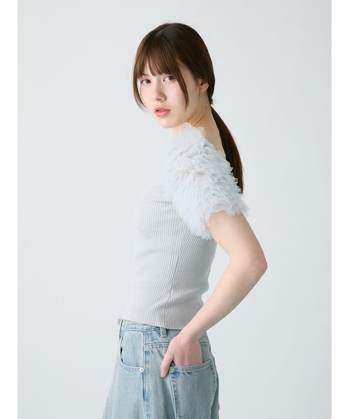 FURFUR（ファーファー）の「チュチュスリーブニットトップス（ニット/セーター・レディース・ピンク/ブラック/ライトブルー/その他・F）」の15枚目の写真