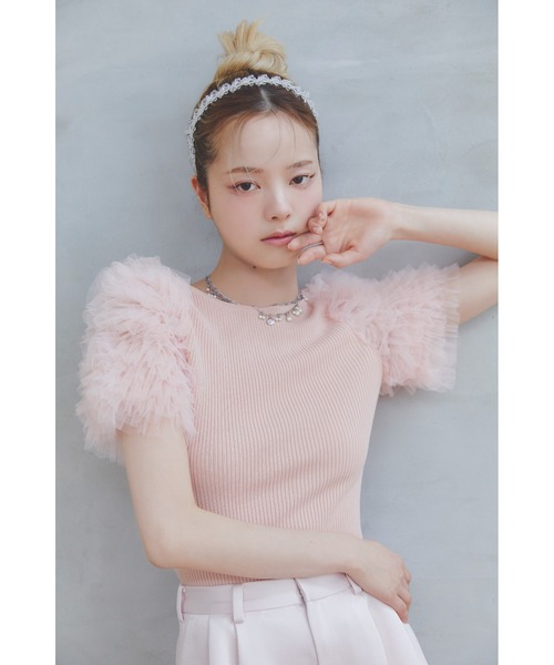 FURFUR（ファーファー）の「チュチュスリーブニットトップス（ニット/セーター・レディース・ピンク/ブラック/ライトブルー/その他・F）」の9枚目の写真