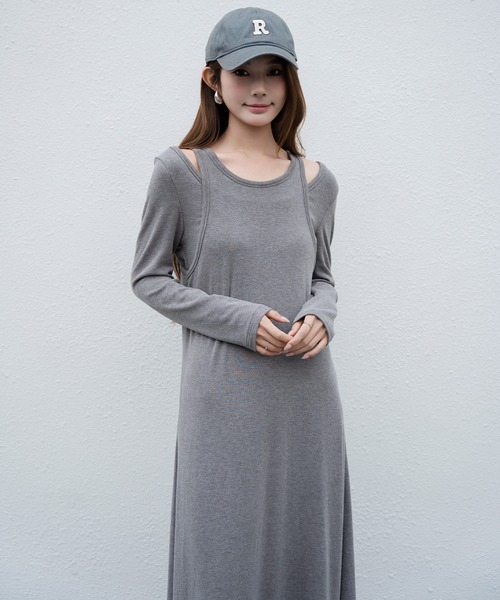 by LEGNA(バイレグナ)の「万能着回しセットワンピ(ワンピース・レディース・ピンク/ダークグレー/ベージュ/オリーブ・MEDIUM/LARGE)」の11枚目の写真