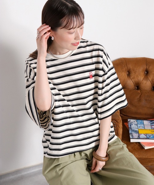 cepo(セポ)の「〈BLUEDY〉ショートスリーブワイドTee(Tシャツ/カットソー・レディース・オフホワイト/グレー/ホワイト系その他/ブラック・M)」の3枚目の写真