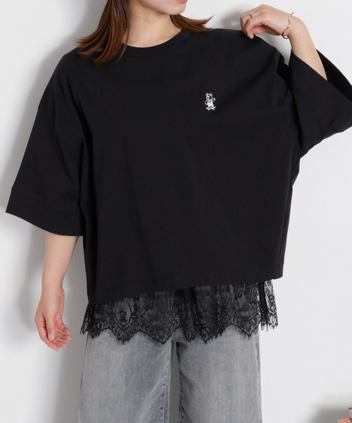 cepo(セポ)の「〈BLUEDY〉ショートスリーブワイドTee(Tシャツ/カットソー・レディース・オフホワイト/グレー/ホワイト系その他/ブラック・M)」の17枚目の写真
